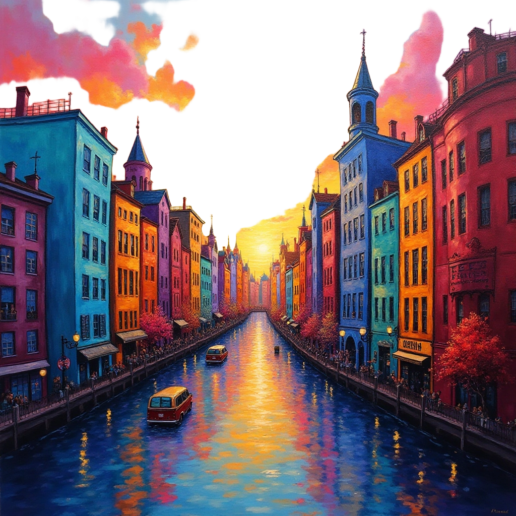 Sunset Over the Canal